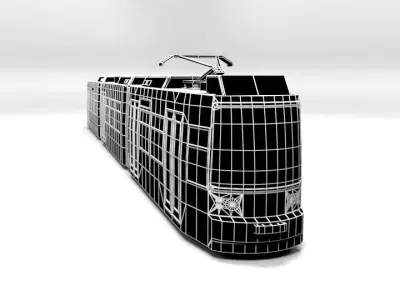TRAM 2 LOWPOLY Low-poly 3D model