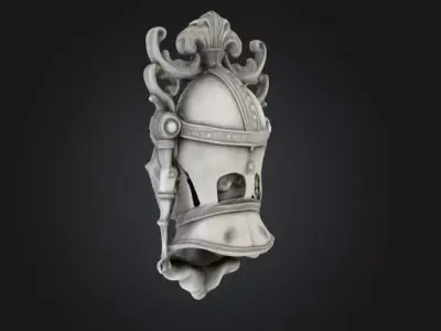 Roman Centurion Marble Relief Low-poly 3D model