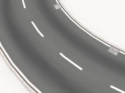 Road collection 1 with curves 3D model