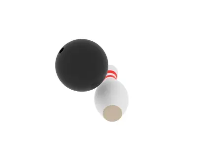 Bowling Ball And Pin 3D model