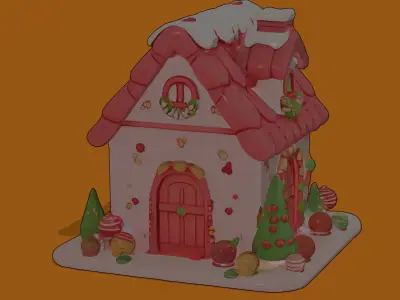 Candy House Low-poly 3D model