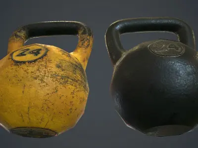Kettlebell PBR Game Ready kettlebells Low-poly 3D model