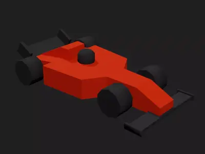 Lowpoly Toy Raycing Car Low-poly 3D model