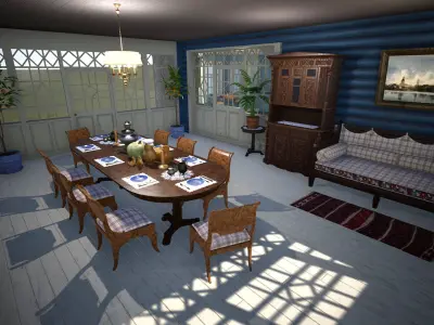 ANTIQUE KITCHEN UNREAL ENGINE 4 Low-poly 3D model