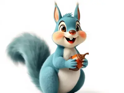Cheerful Blue Squirrel model pack Low-poly 3D model