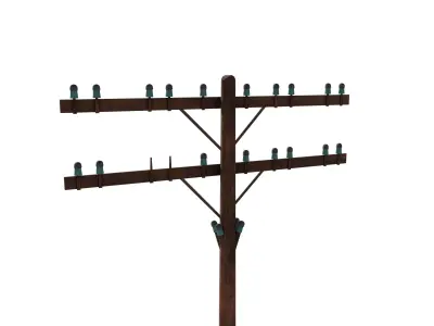 Electricity Pole 9 Low-poly 3D model