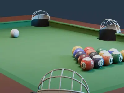 Poolball Soccer Table - Soccer Pool Billard 3D model