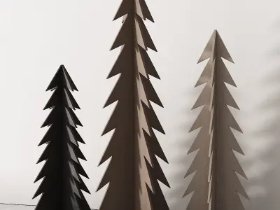 238 happy new year 02 modern christmas trees 02 3D model