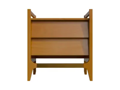 Penney Orange Wooden Nightstand Low-poly 3D model