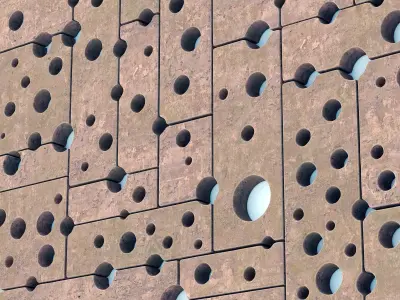 Stone block panel hole n2 3D model