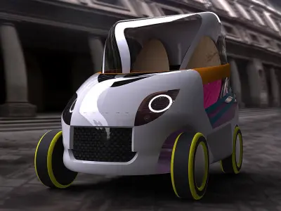 Electric car model Free 3D model