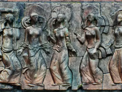Bas-relief Wall Decor Bas Relief Art Young Woman Dancers 3D model