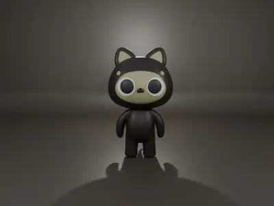 Trio Catsy Low-poly 3D model