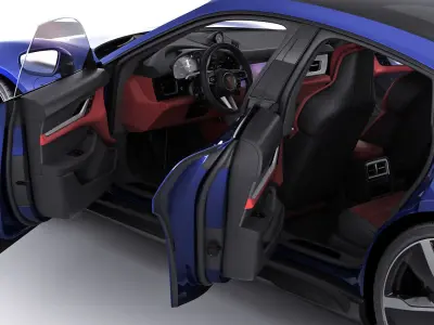 Porsche Taycan Turbo S 2020 with interior 3D model