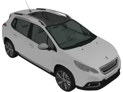 2013 Peugeot 2008 Low-poly 3D model