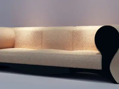 fur sofa 3D model