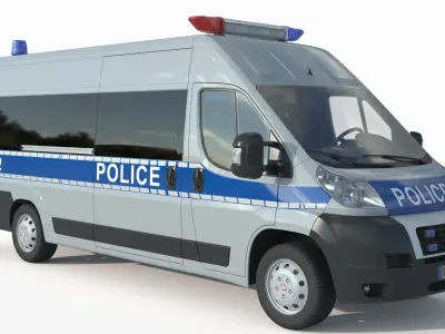  Fiat Ducato Van Police 3D model