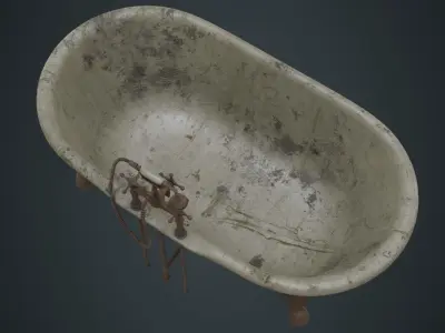 Bath 2B Low-poly 3D model