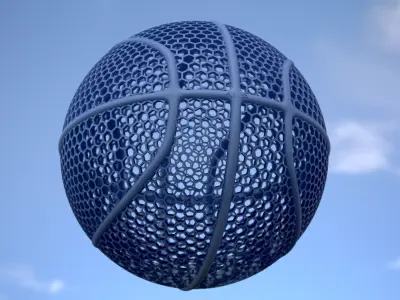 Airless Basketball - Realistic 3D Model Free 3D print model