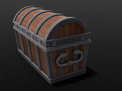 Wood Chest 3D Model  Low-poly 3D model