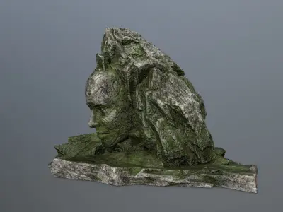 Mountain  face Low-poly 3D model