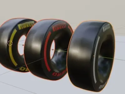 F1 Slick Tyres Pack  3D model