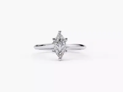 zdr140 engagement ring with marquise cut diamond 3D print model