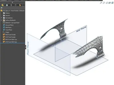 S15 Spec R Front Fender Exterior Surfaces - 3D Laser-Scanned 3D model