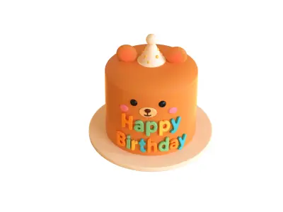 Low-Poly Birthday Cake 09  Low-poly 3D model