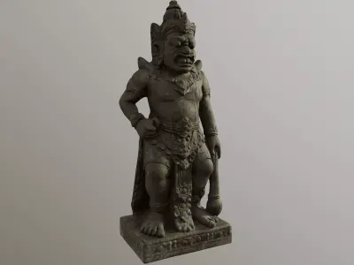 Balinese Temple Guardian Statue 2 3D model