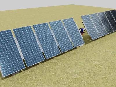 Solar Tracker Systems Type-3 3D model