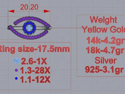  Messika-Ring 3D print model