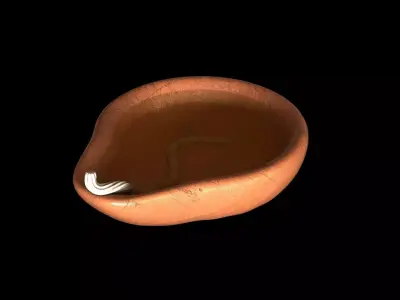 clay oil lamp  3D model