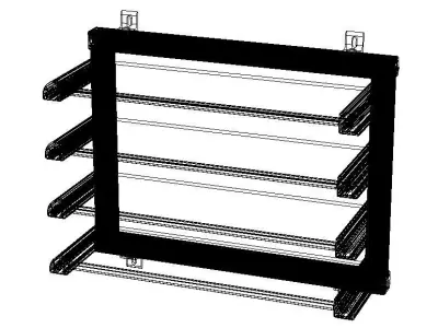 Aluminum Adjustable Shelf - Wall Mounted 3D model