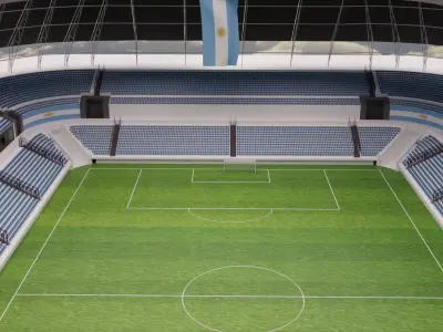 Argentina Football Stadium and Interiors Low-poly 3D model