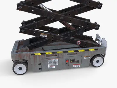 Animated Electric Scissor Lift v4 Low-poly 3D model