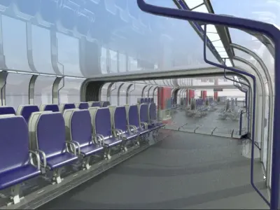 Train Bus - Concept of future transport system 3D model