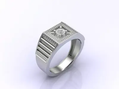 Print Ready STL 3DM  Gents Rings Diamond Men Ring  3D print model 209