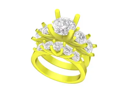 7051 luxury hongkong diamond women ring 3D print model