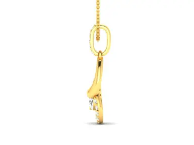 Solitaire Women Pendant 3DM STL OBJ FBX Render Details 3D print model get