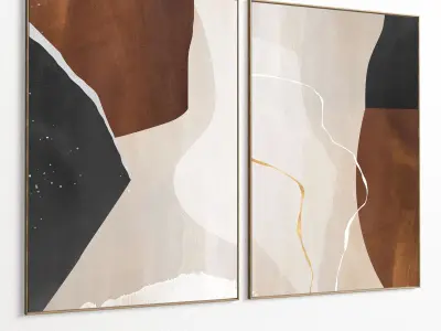 Plaster Two Photo Frame 381 Low-poly 3D model