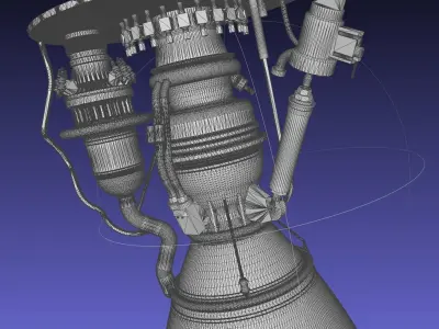 Space-X Raptor BFR Engine Simplified Printable Model 3D print model