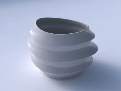 Bowl compressed 2 with pronounced horizontal sections 3D print model