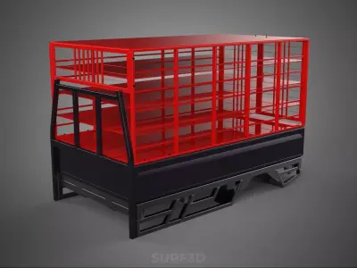 POULTRY CHICKENS CARRIER RACK FENCE CAGE CARGO TRUCK PICKUP CAR 3D model