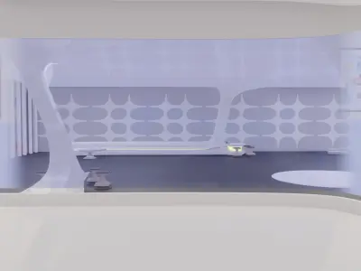 Sci-Fi Interior SCENE futuristic INTERIOR 3D OFFICE car STUDIO 3D model