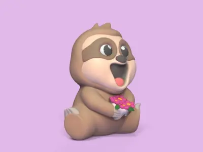 Sloth Bouquet 3D print model