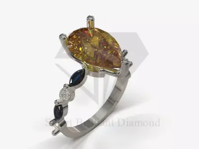 wedding bridal jewelry printable ring jr00326 3D print model