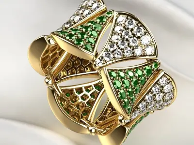 Luxury Gold Ring 3D print model