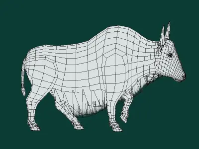 Domestic Yak Animals Low-poly 3D model