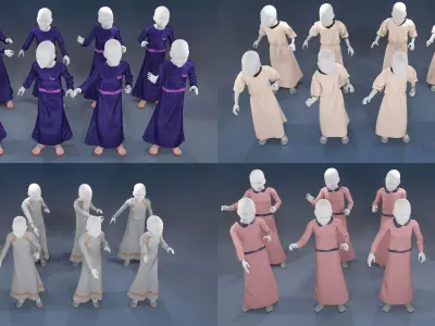 Girl mannequin arabic 4 x different models 32 poses 3D model
